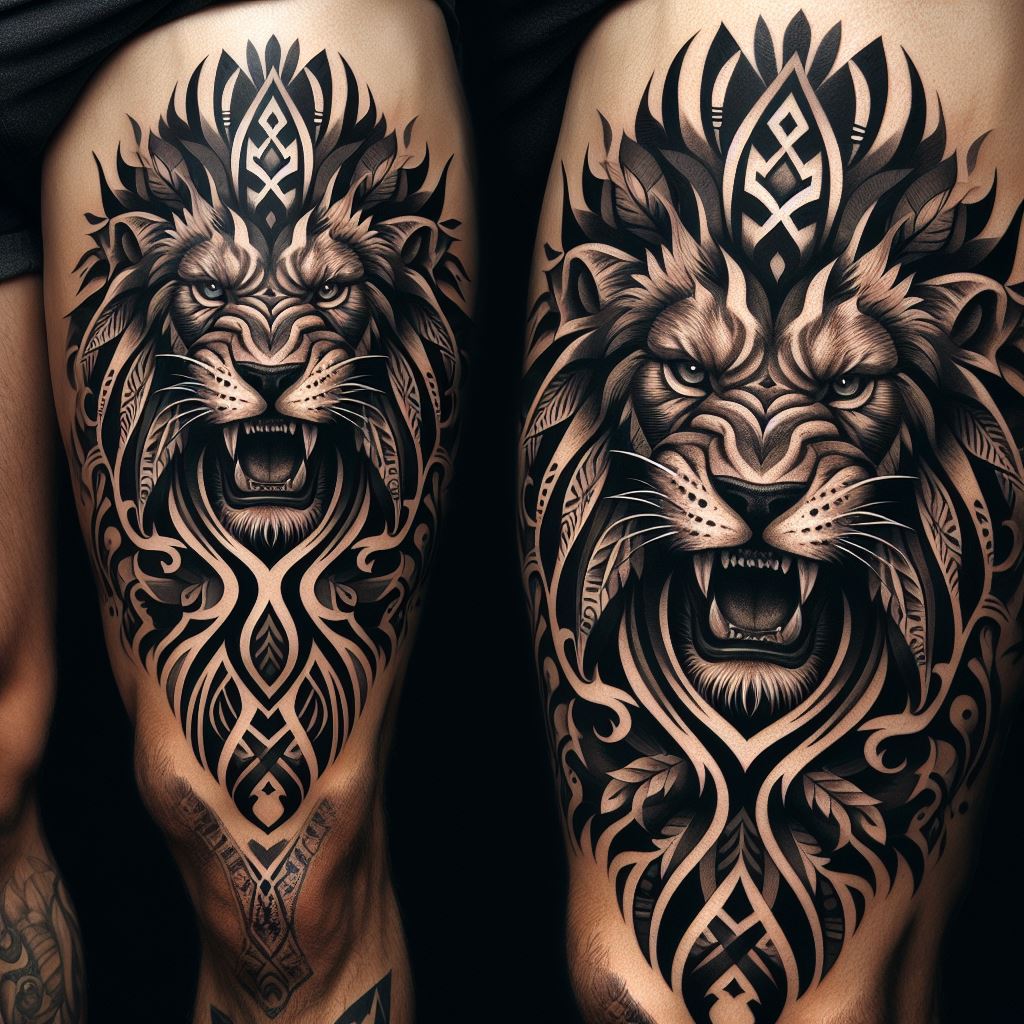 Tribal Lion Tattoo 6