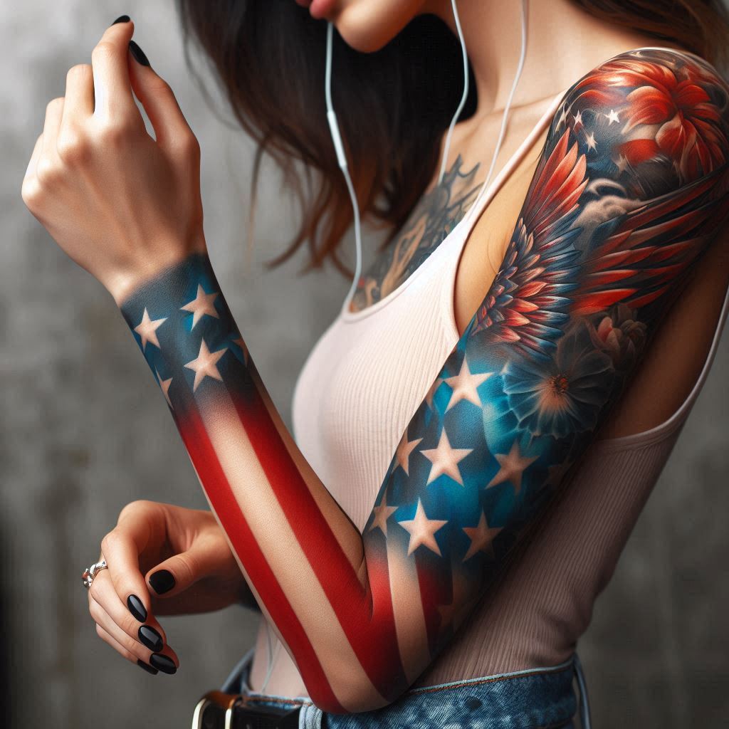 American Flag Tattoo Sleeve 6