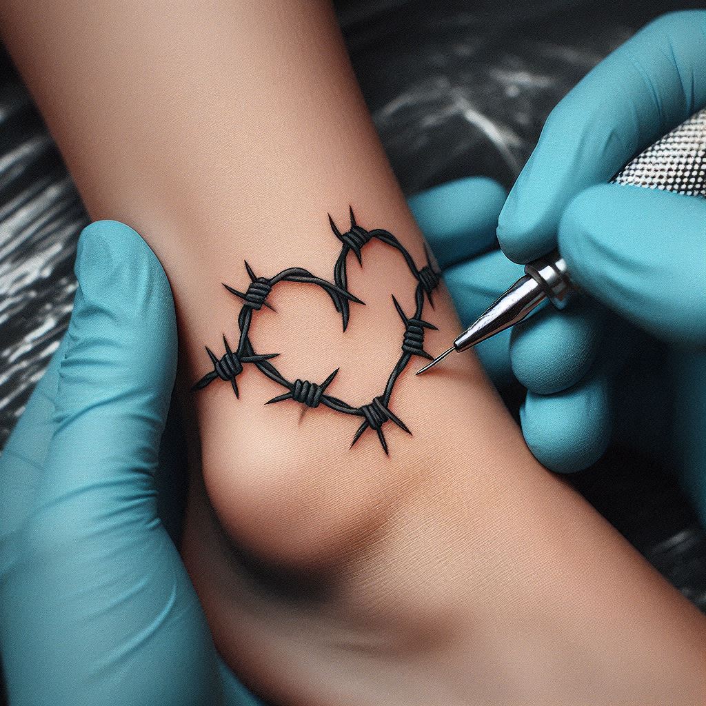 Barbed Wire Heart Tattoo 3