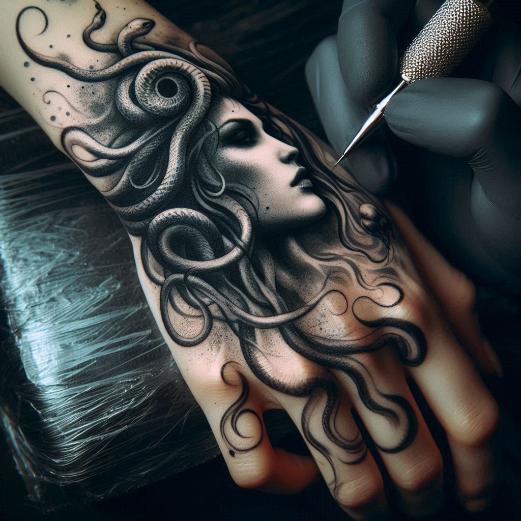 Black Medusa Tattoo 1