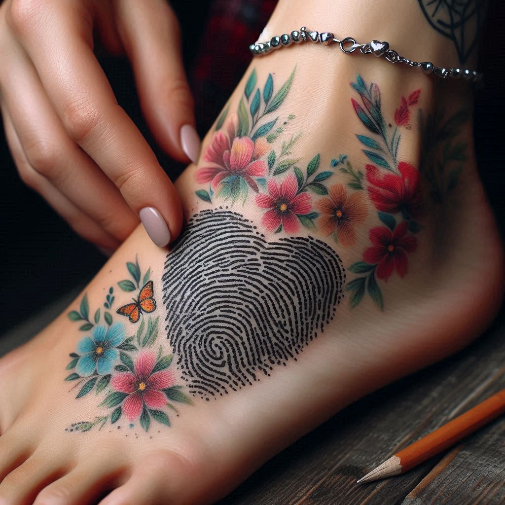 Fingerprint Heart Tattoo 1