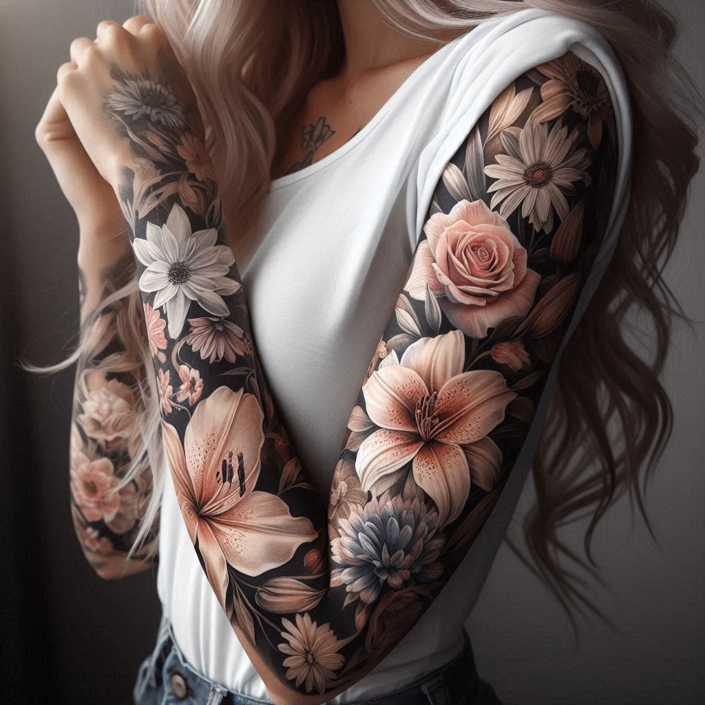 Floral Tattoo Sleeve 3