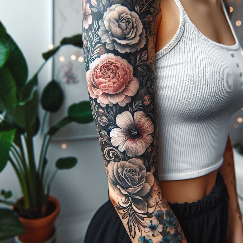 Floral Tattoo Sleeve 5