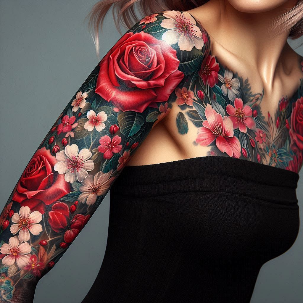 Floral Tattoo Sleeve 9