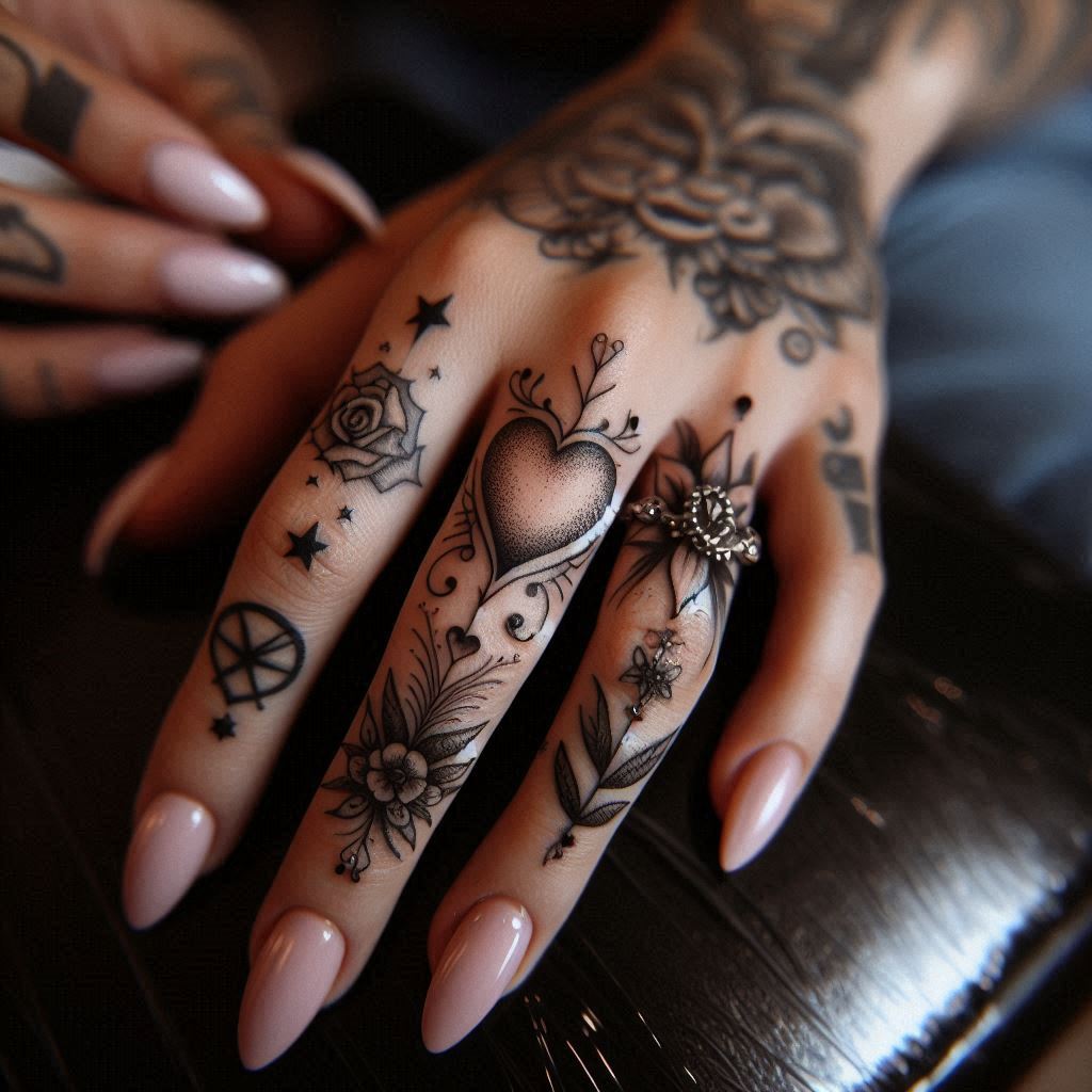 Heart Tattoo on Finger 7