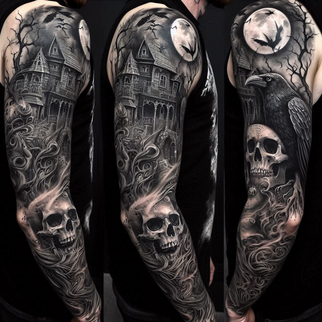 Horror Tattoo Sleeve 3