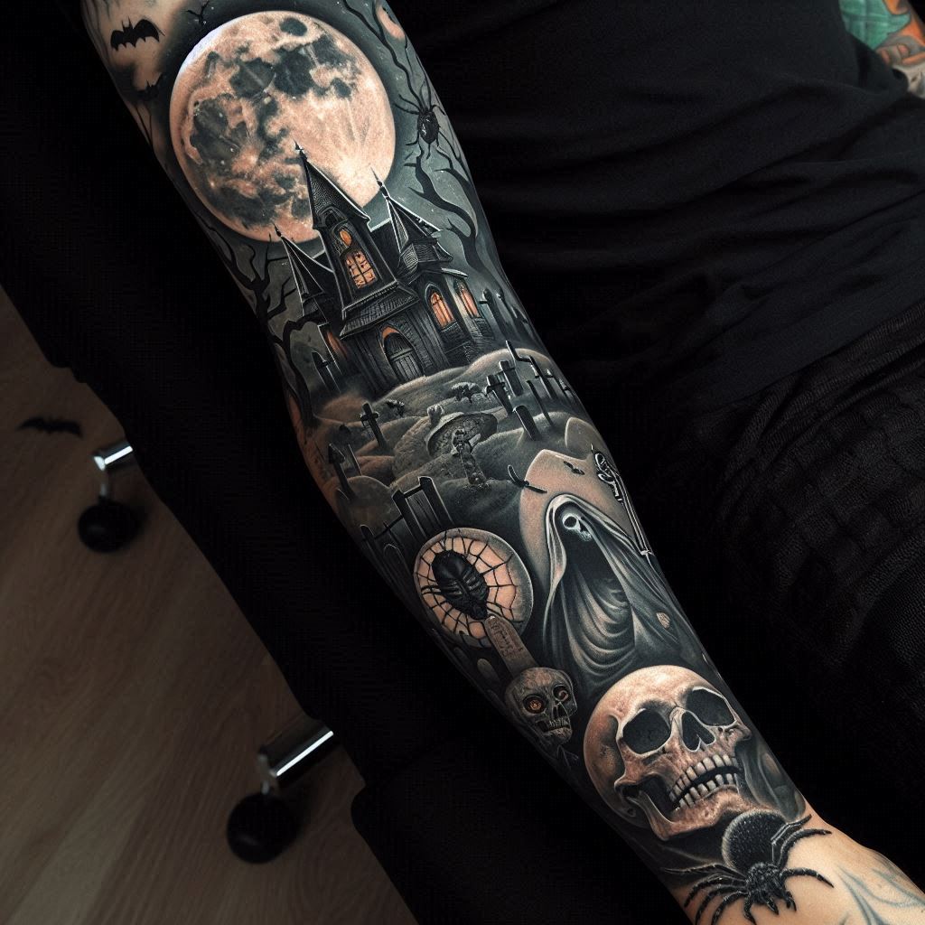 Horror Tattoo Sleeve 4