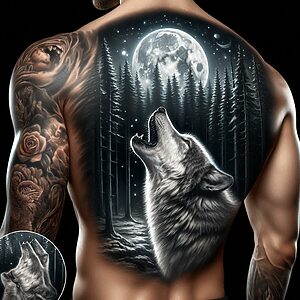 Howling Wolf Tattoo 12