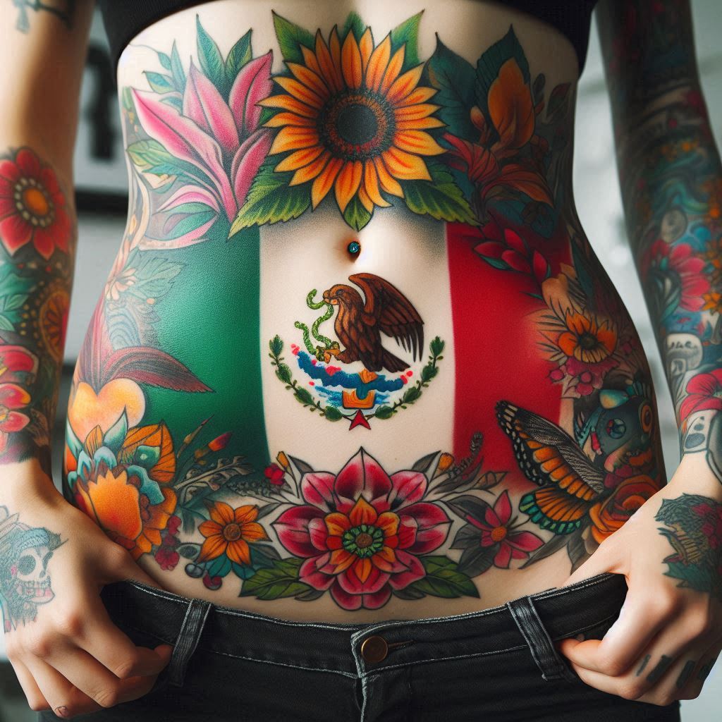 Mexican Flag Tattoo 11