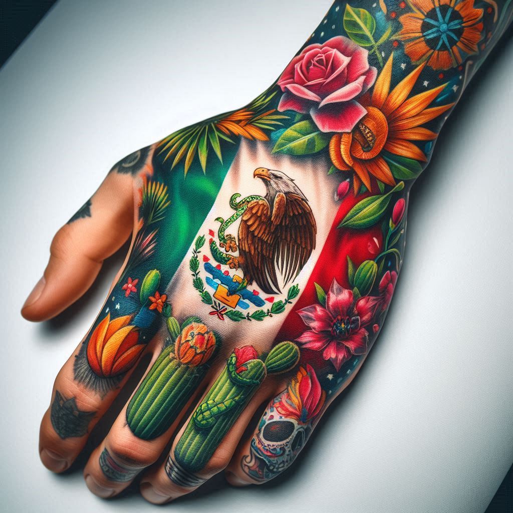 Mexican Flag Tattoo 2