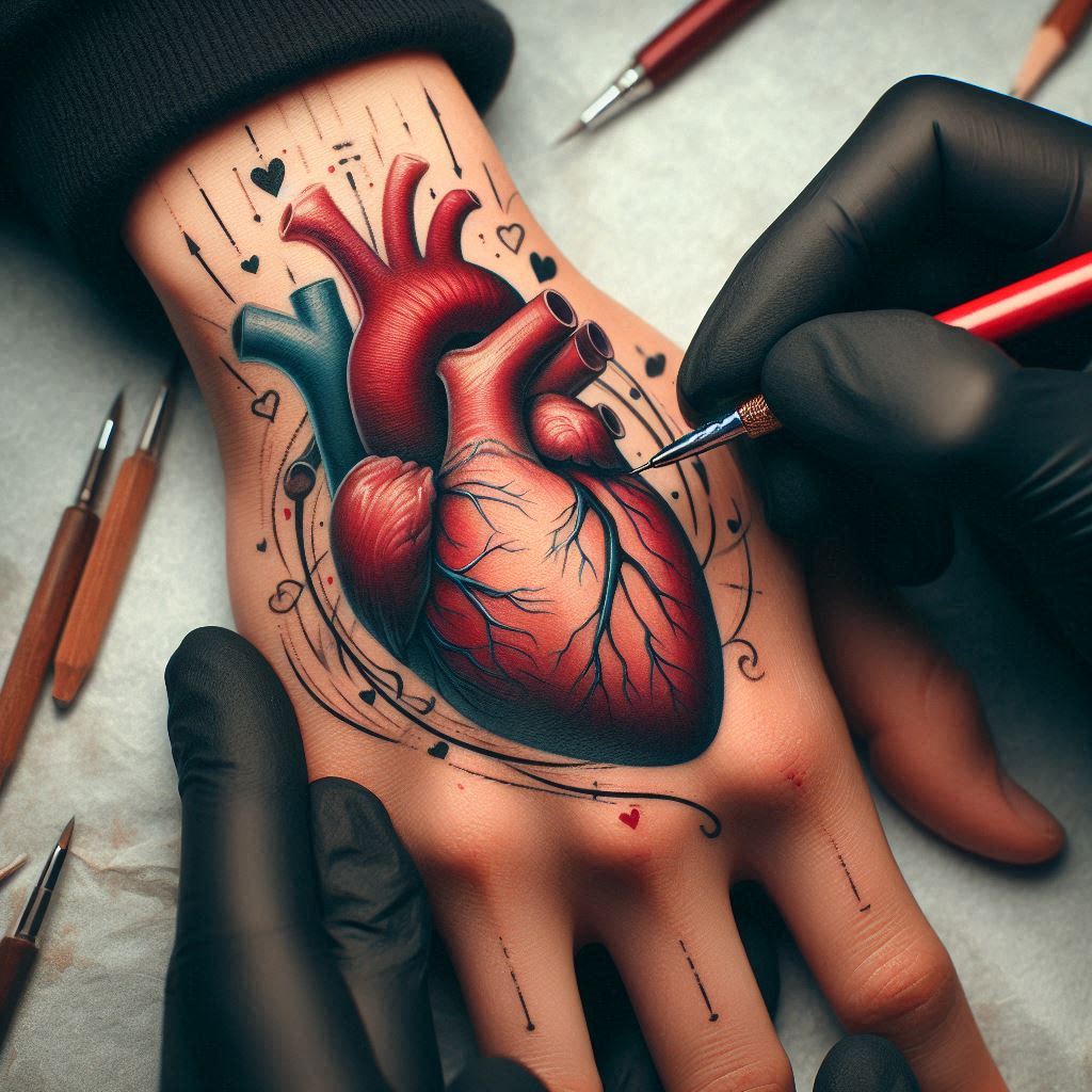 Realistic Heart Tattoo 1