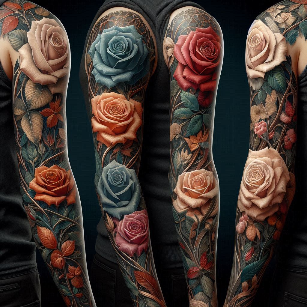 Rose Tattoo Sleeve 6