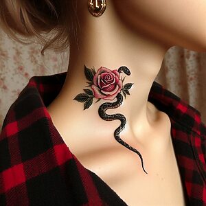 Rose and Snake Tattoo 9