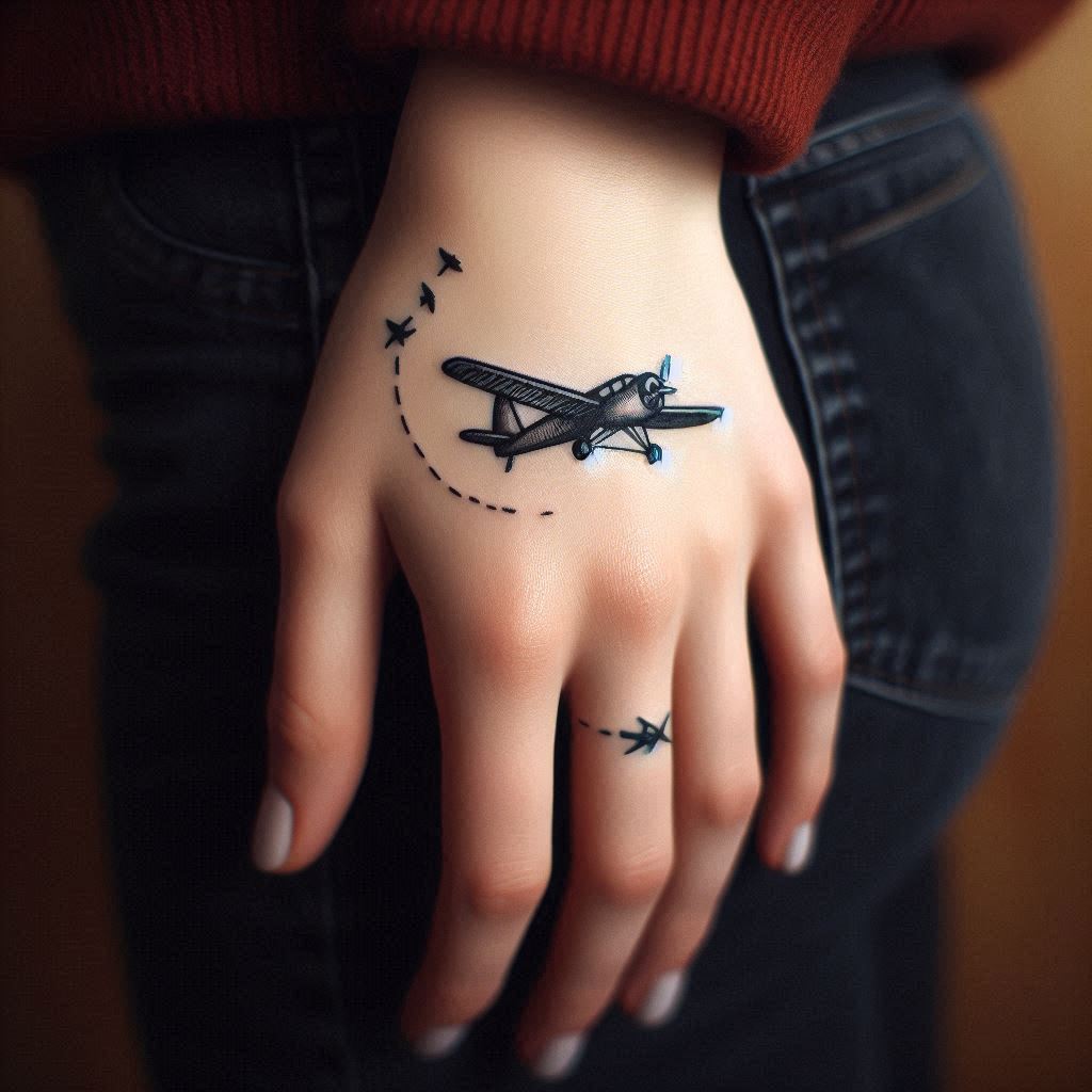 Small Airplane Tattoo 1