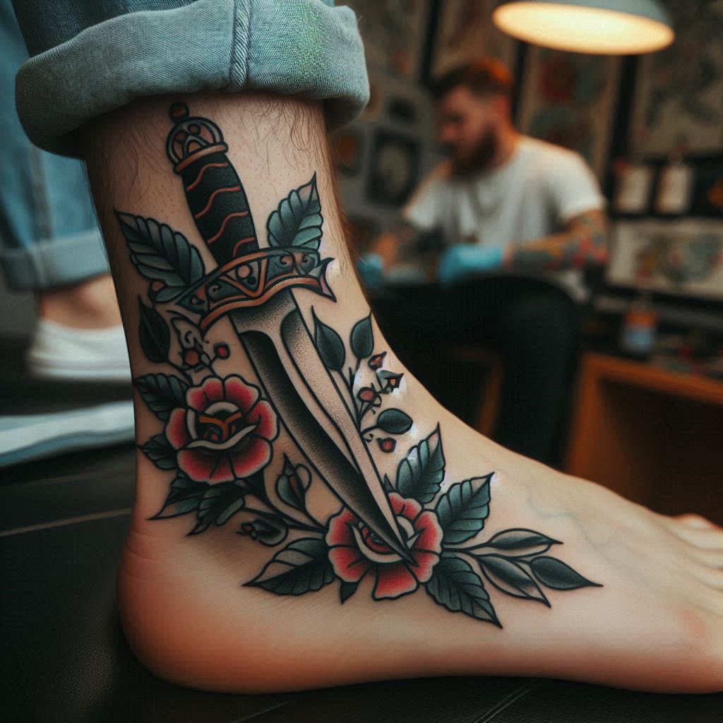 Traditional Dagger Tattoo 15