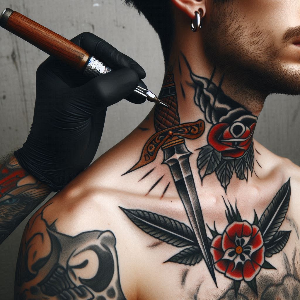 Traditional Dagger Tattoo 6