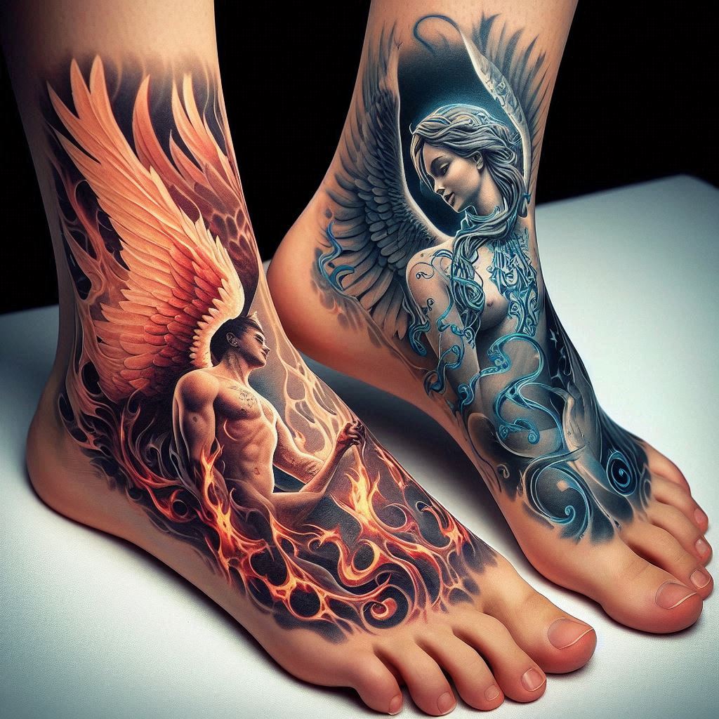 Angel and Devil Tattoo 17