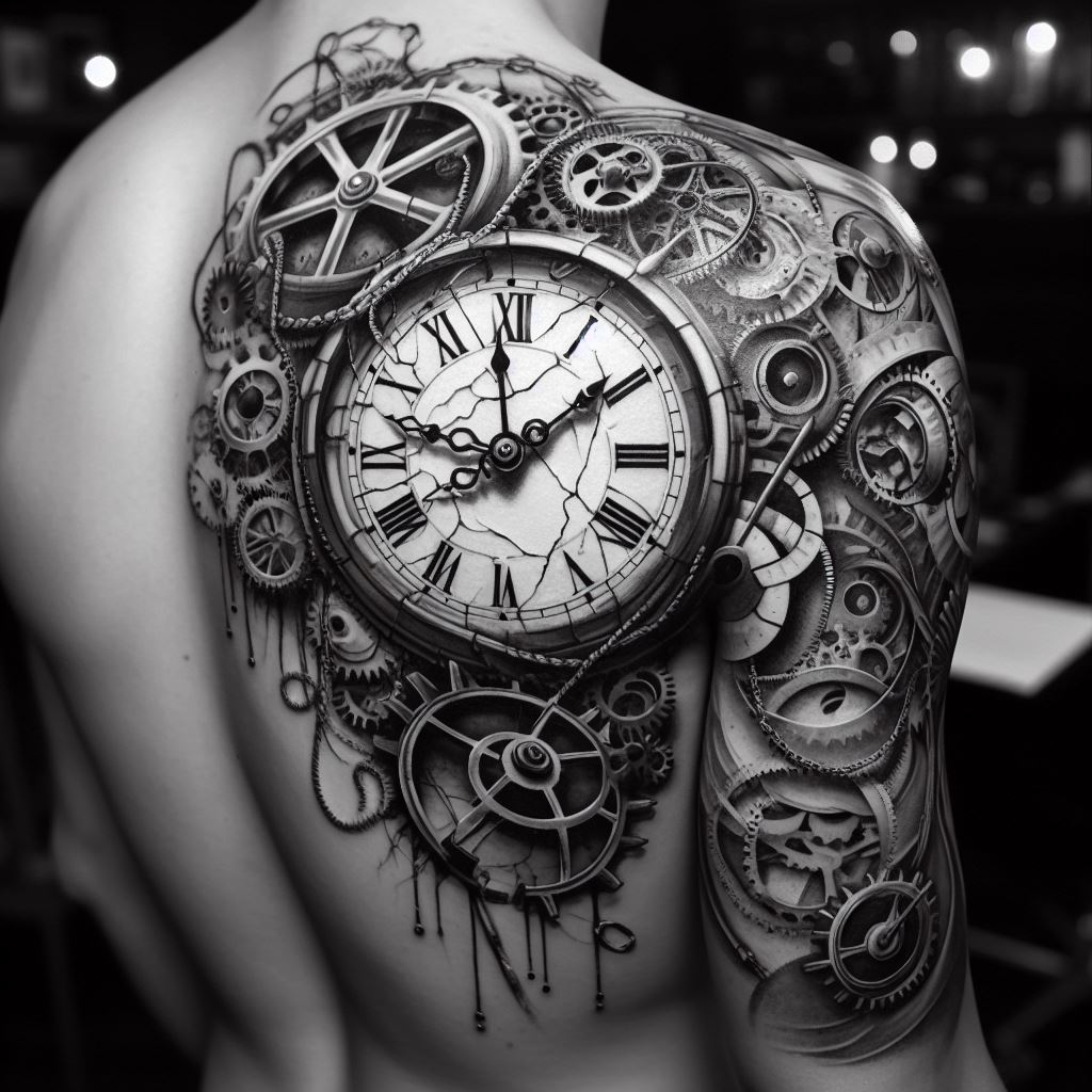 Broken Clock Tattoo 5