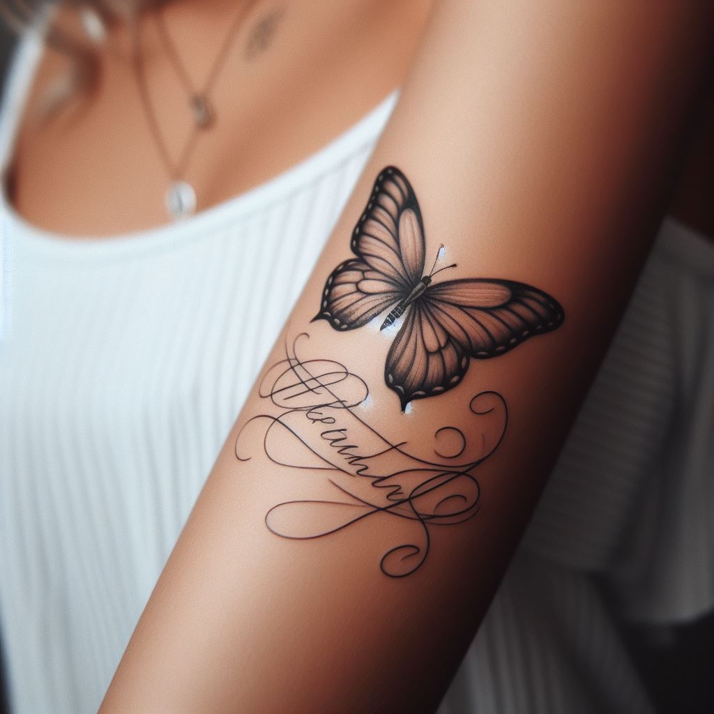 Butterfly Memorial Tattoo 5