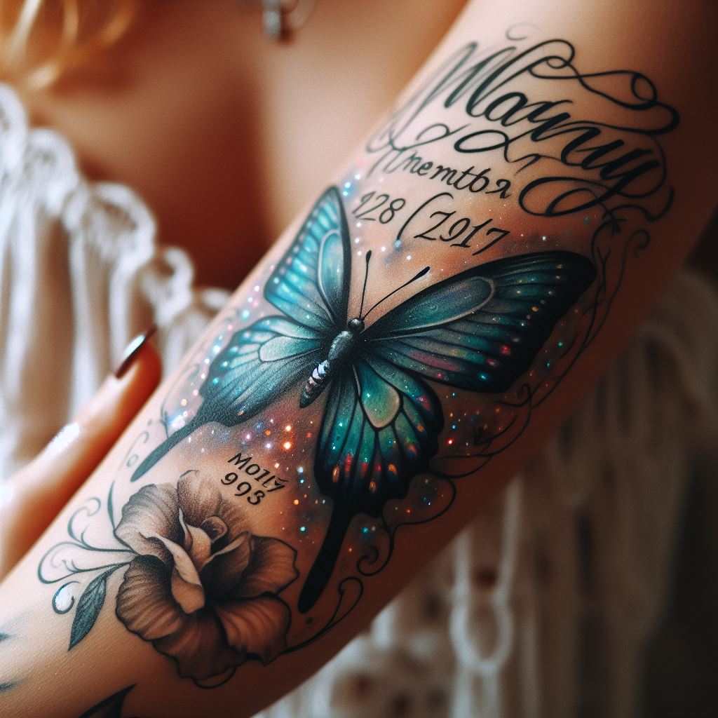 Butterfly Memorial Tattoo 8