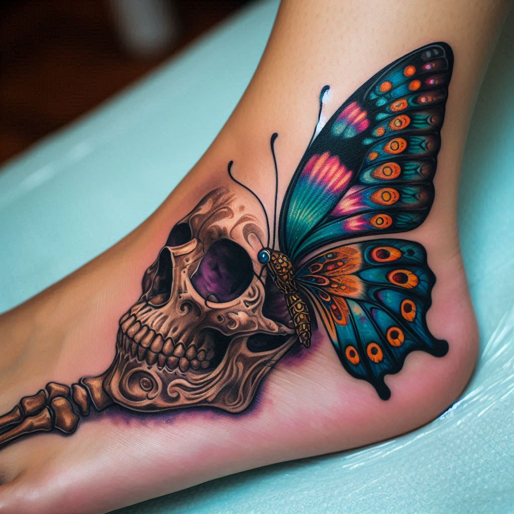 Butterfly Skull Tattoo 16