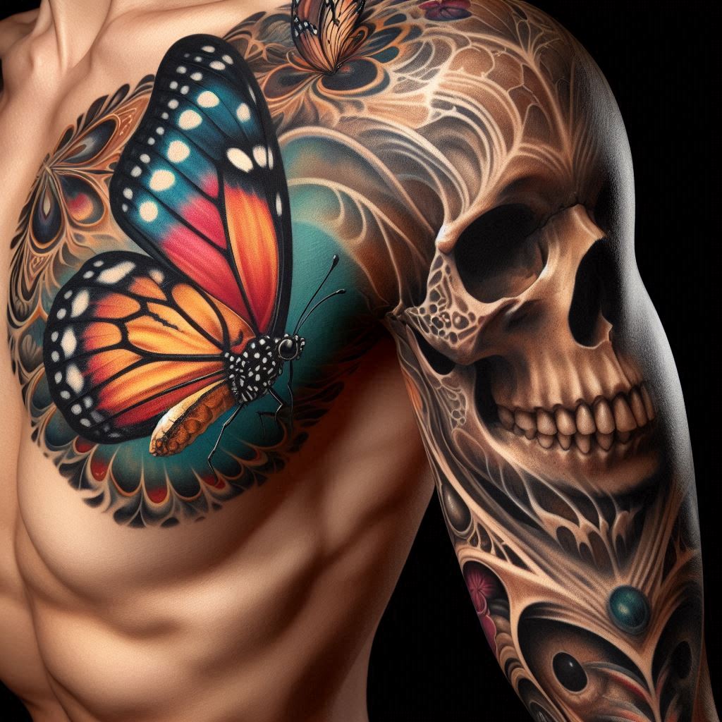 Butterfly Skull Tattoo 5