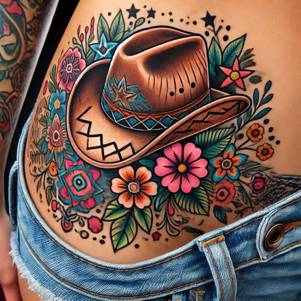 Cowboy Hat Tattoo 11