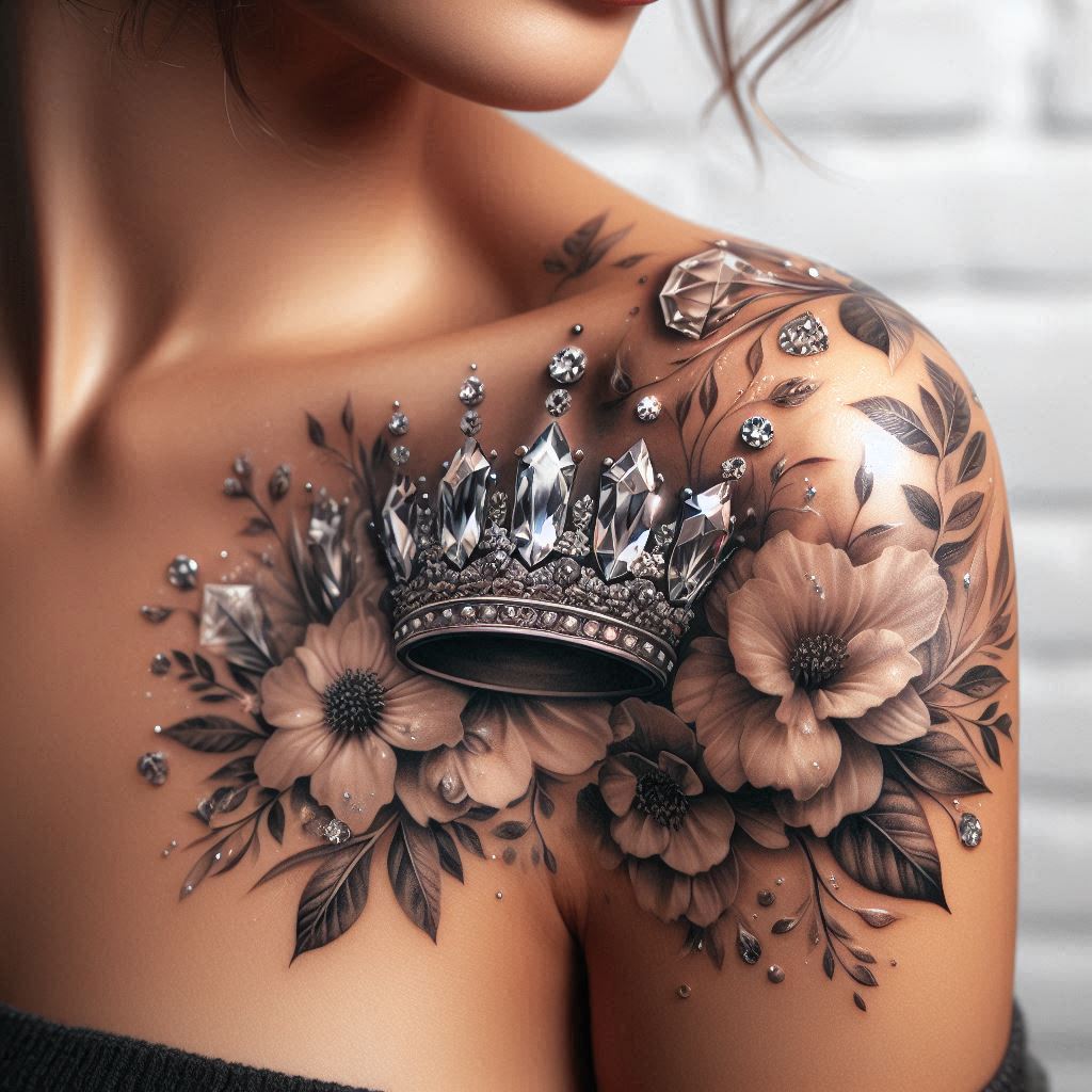 Crown Diamond Tattoo 6