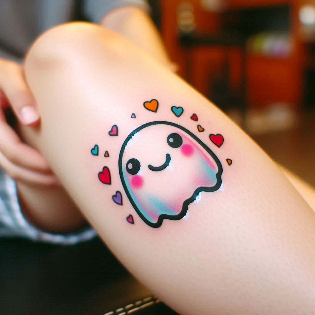 Cute Ghost Tattoo 14