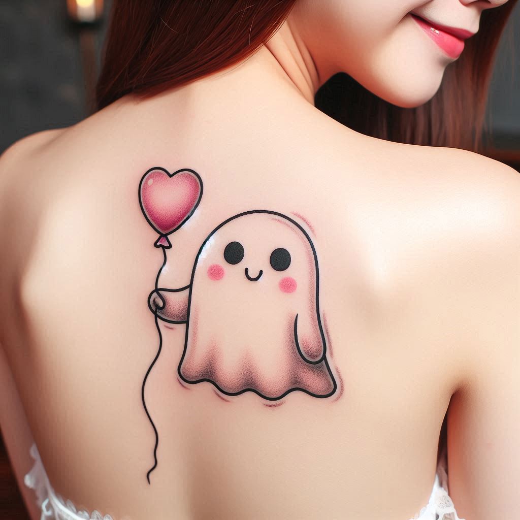 Cute Ghost Tattoo 9