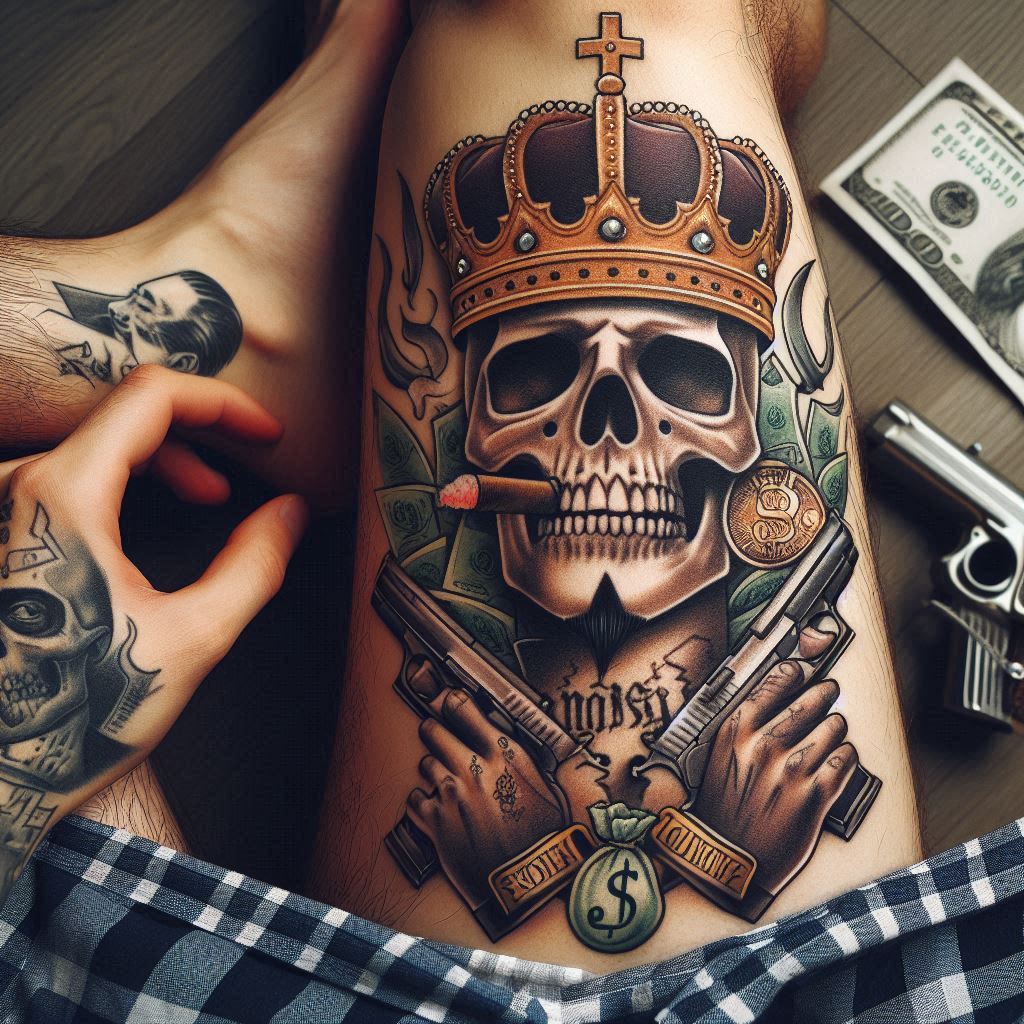 Gangster King Crown Tattoo 13