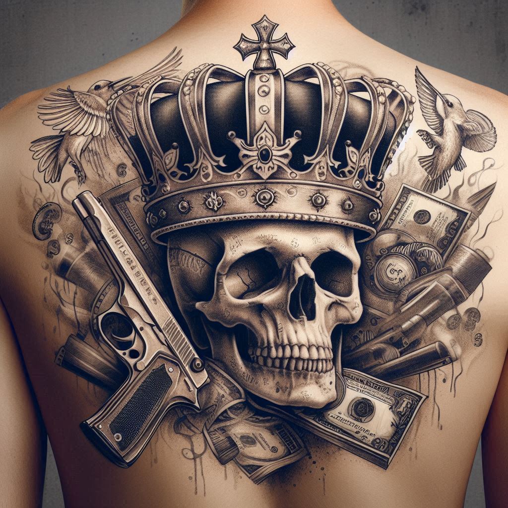 Gangster King Crown Tattoo 9