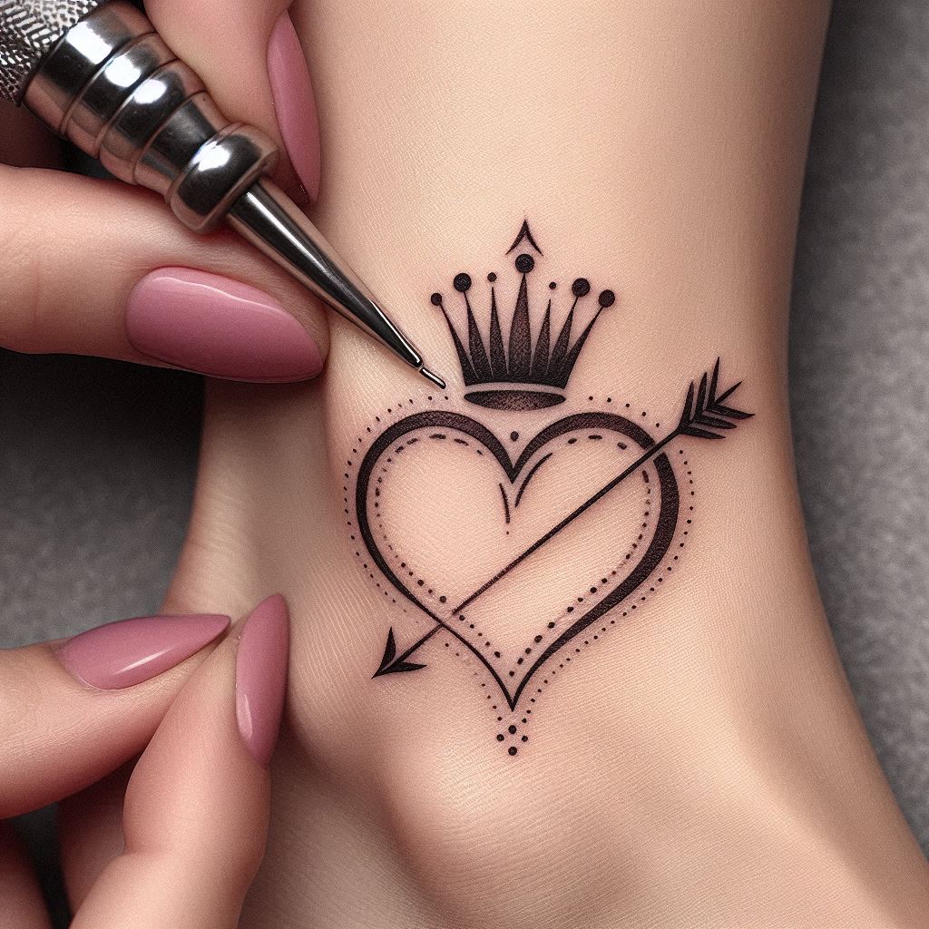 Heart with Crown Tattoo 16