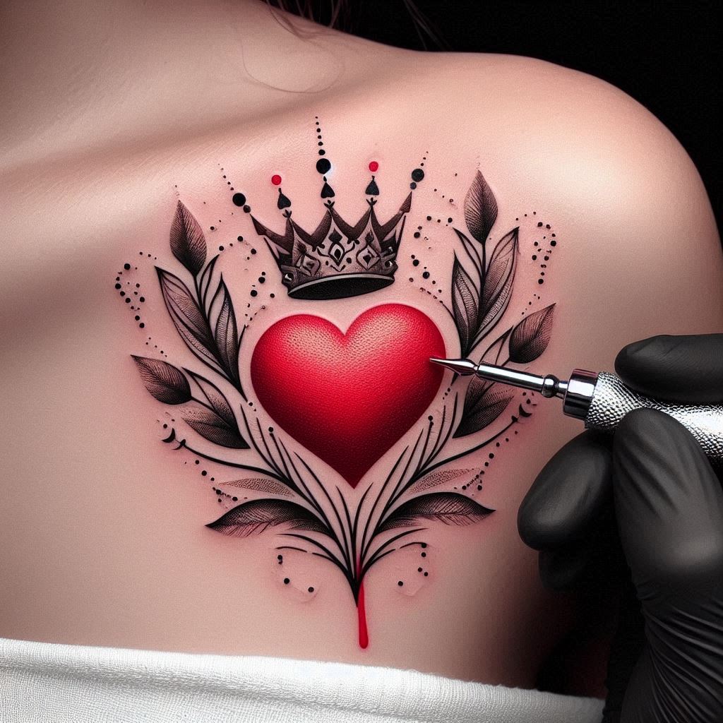 Heart with Crown Tattoo 5