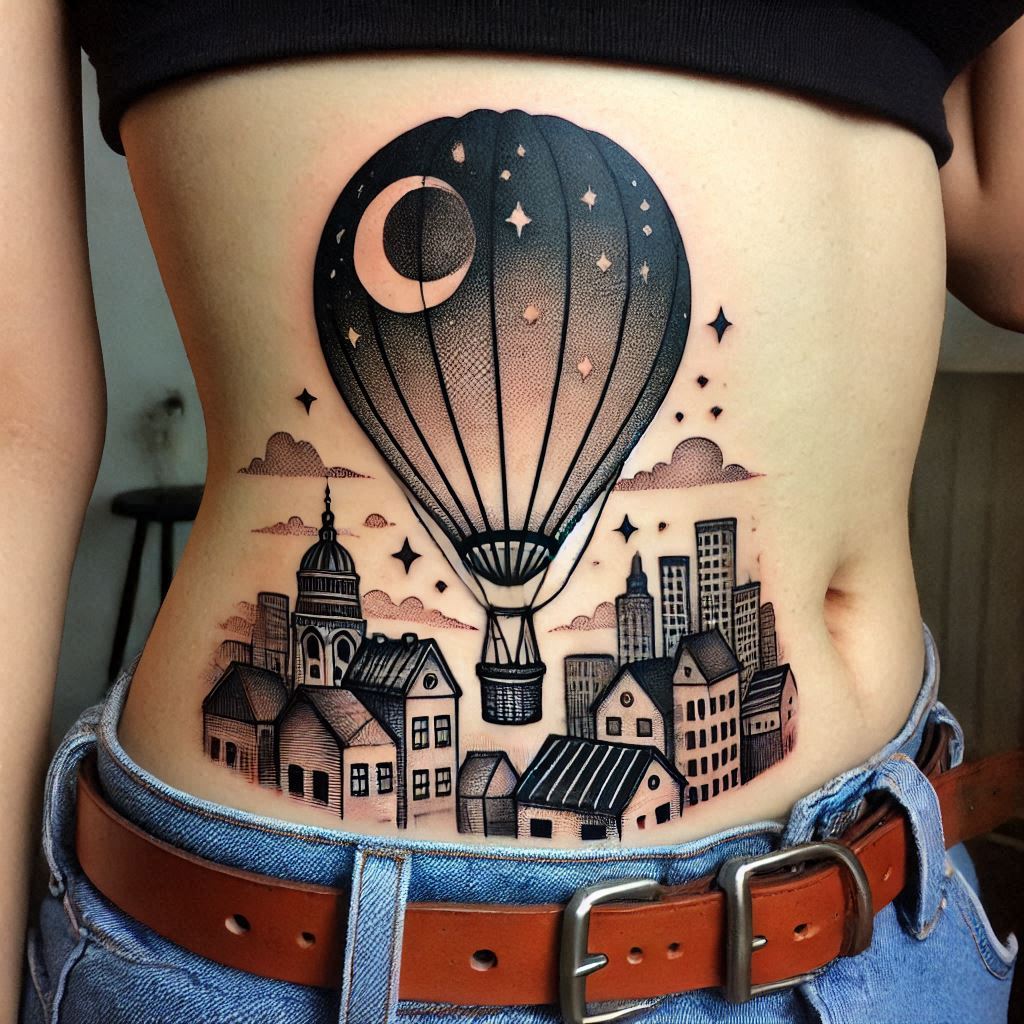 Hot Air Balloon Tattoo 12