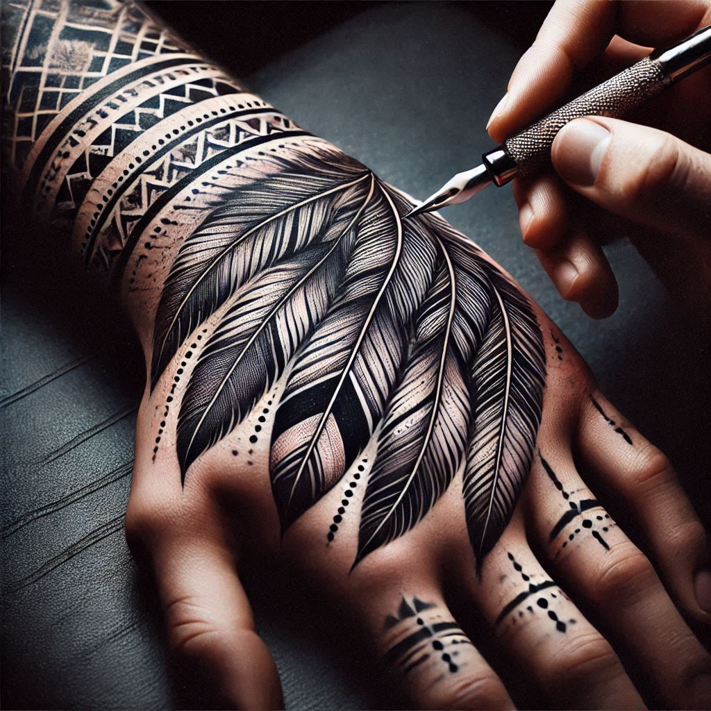 Indian Feather Tattoo 2