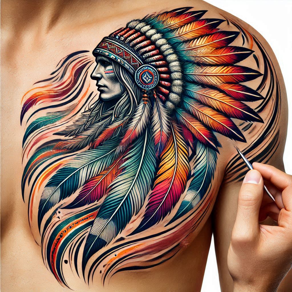 Indian Feather Tattoo 5