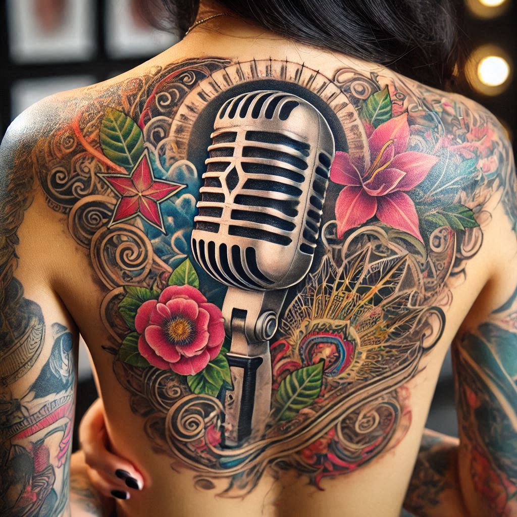 Microphone Tattoo 10