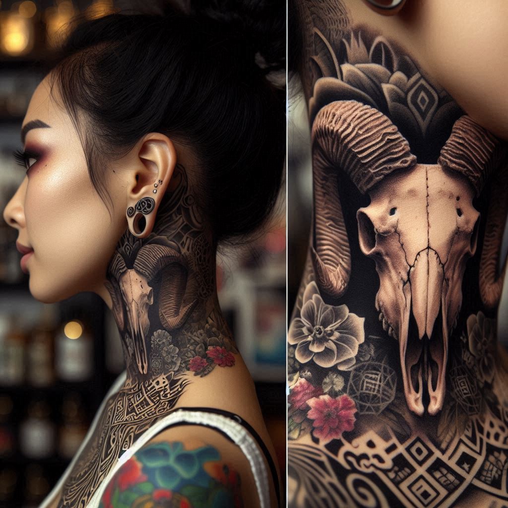 Ram Skull Tattoo 8