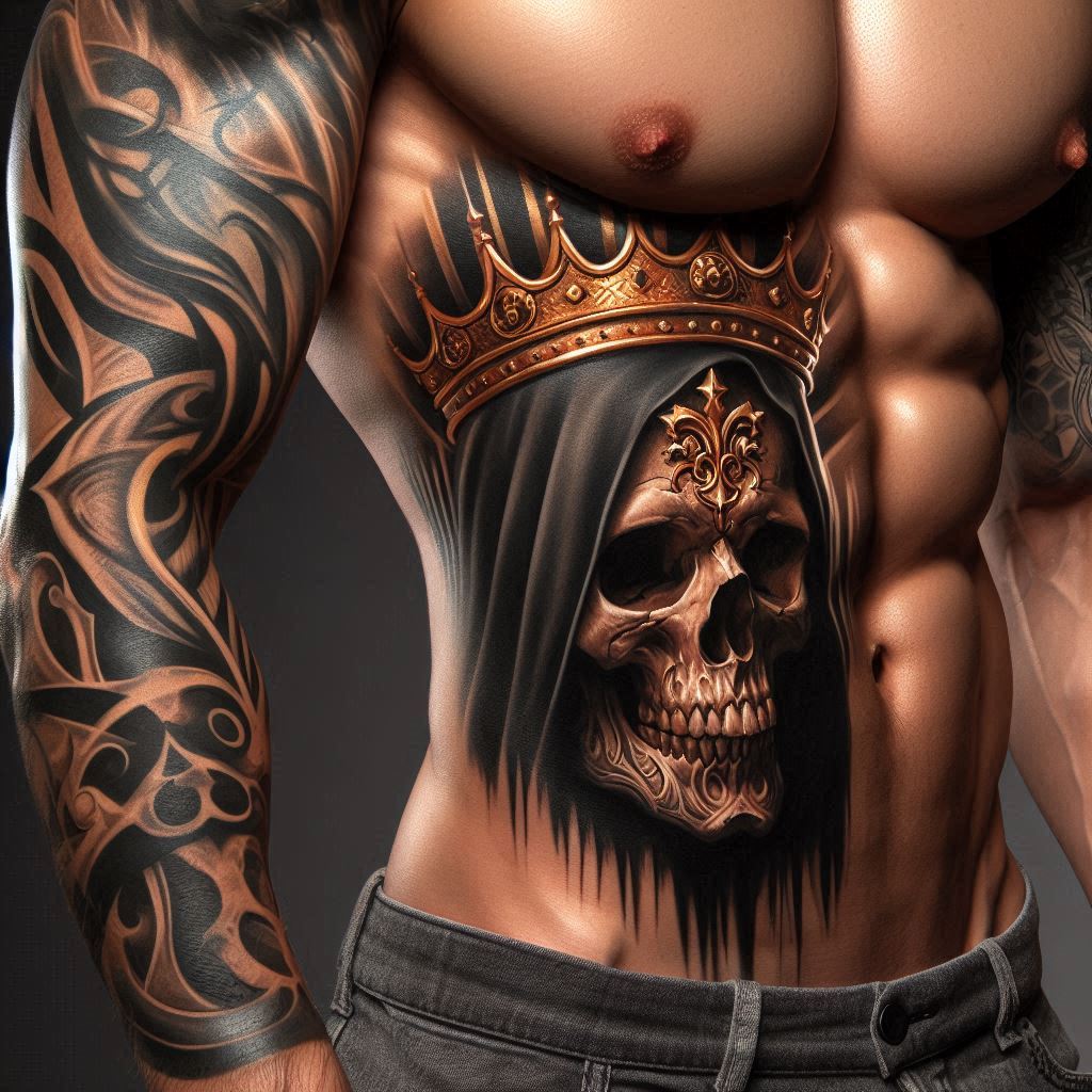 Skull with Crown Tattoo 11