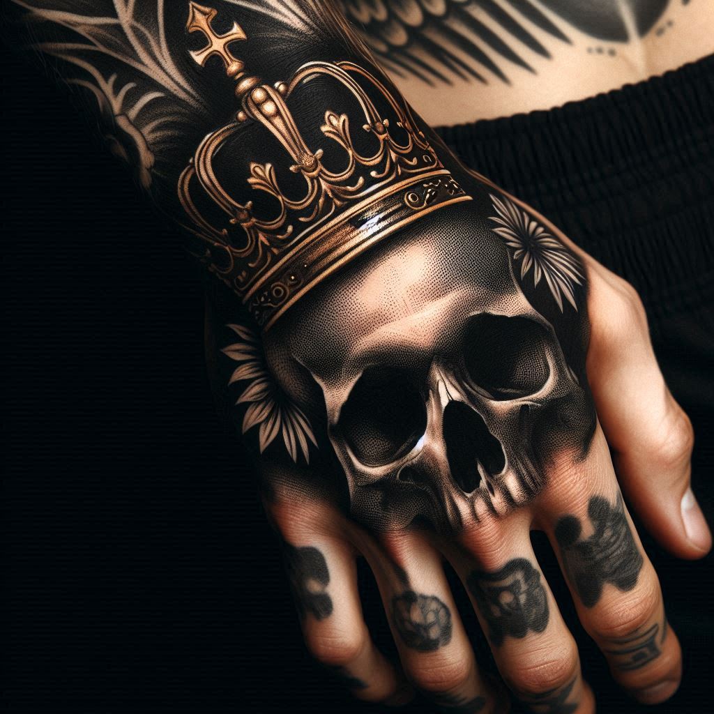 Skull with Crown Tattoo 2