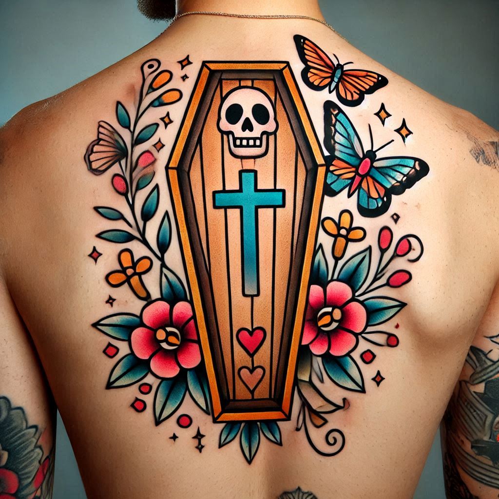 Traditional Coffin Tattoo 10