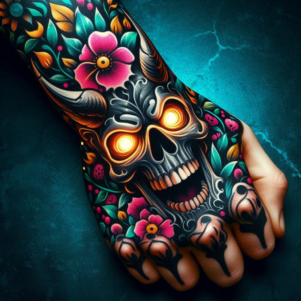 Wicked Skull Tattoo 1