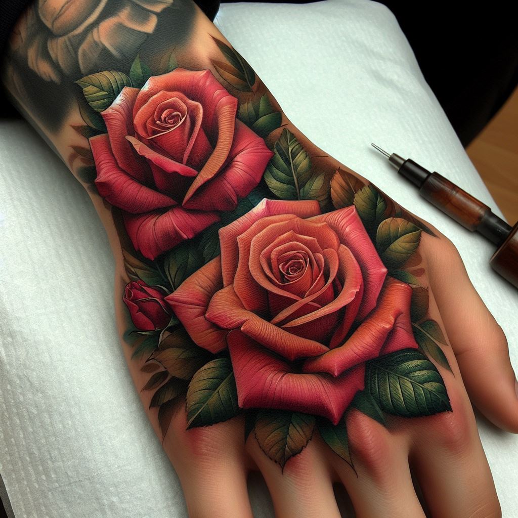 Rose Hand Tattoo 10