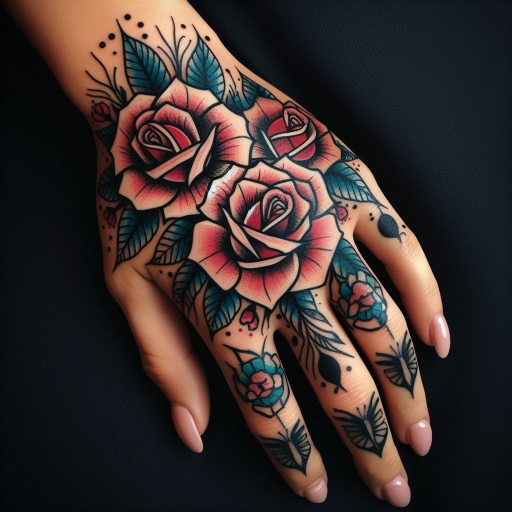 Rose Hand Tattoo 8