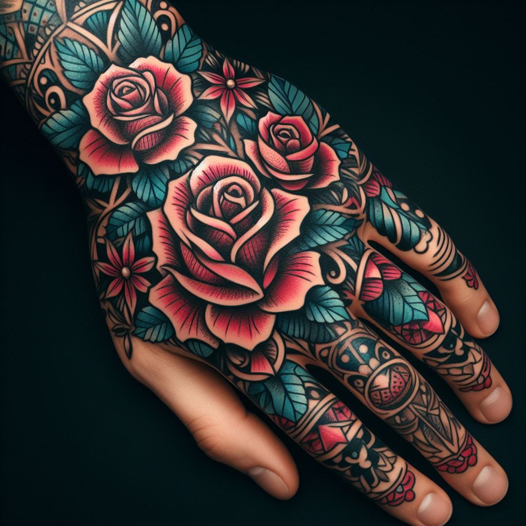 Rose Tattoo on hand 3